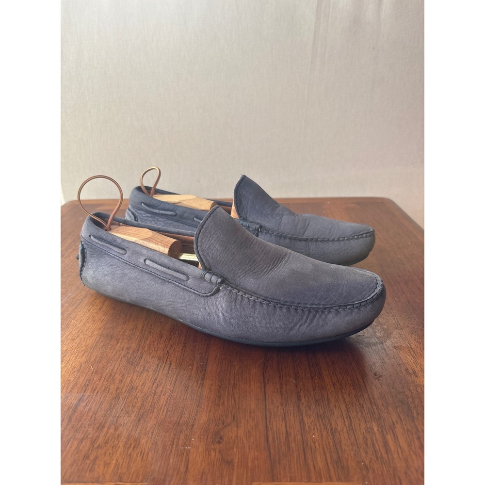 Frye Lewis Venetian Men 9.5 D Blue Nubuck Leather Driving Loafers 3485228